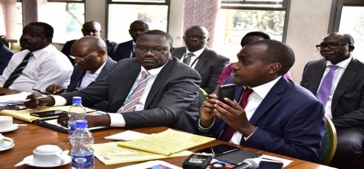 Sensitize public on e-top up system’ HON FRANK TUMWEBAZE MINISTER ICT VINCENT BAGIIRE AND ED MUTABAZI WHILE MEETING THE COMMITTEE ON ICT 8355
