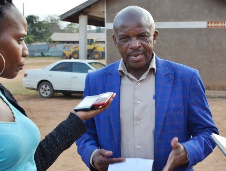 Fred Muhangi the Lyantonde LCV Chairperson speaking to reporters about the outbreak. Davis Buyondo