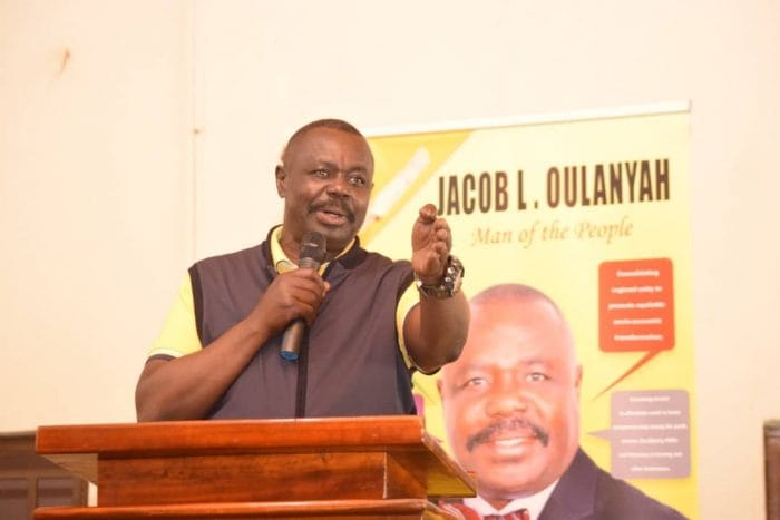 Oulanyah Rallies West Nile Leaders on Cohesion and Teamwork Speaker Jacob Oulanya adressing Westnile leaders in Arua City e1647774789831