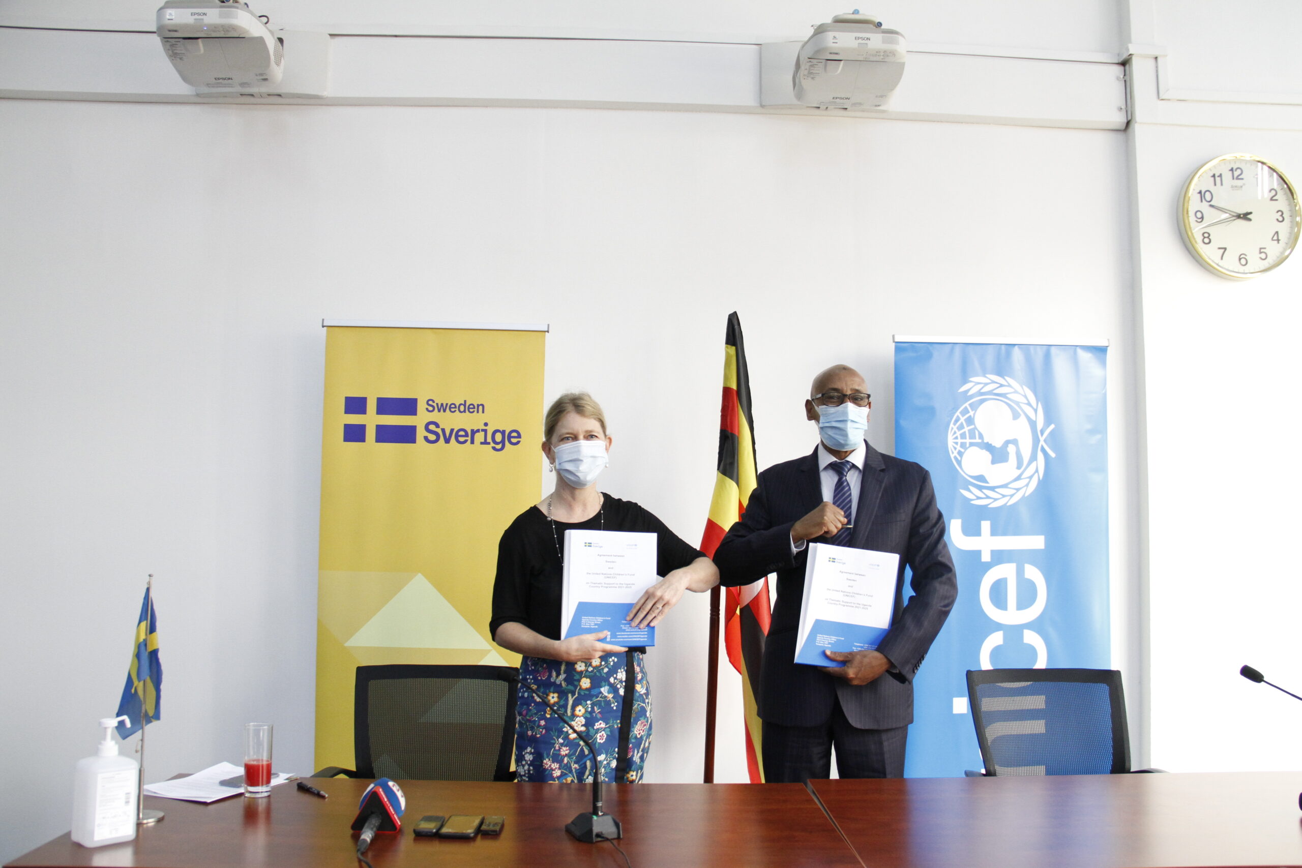Govt of Sweden Announces New Funding to UNICEF for Improving the lives of mothers and children in Uganda UGDA UNICEF Sweden signing 6297 scaled e1637269972138